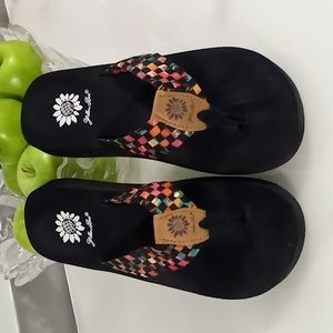 Yellow Box flip flops